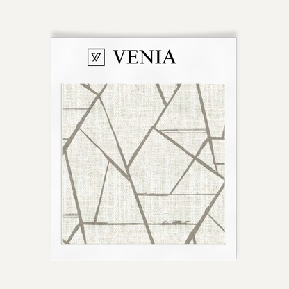 Ivory and greige modern shard upholstery fabric swatch by Venia Home
