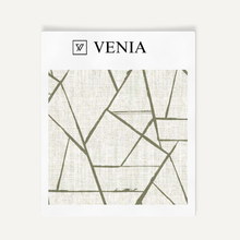Modern Shard Fabric - Ivory with Olive detail