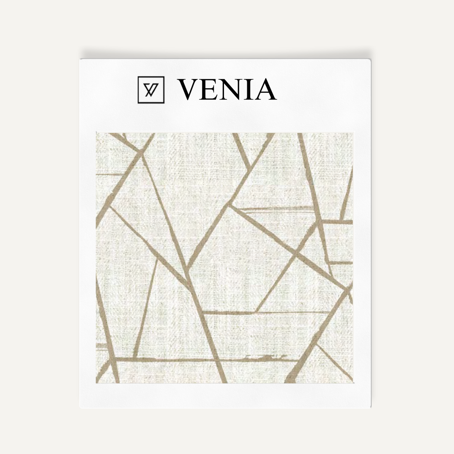 Ivory and sand modern shard upholstery fabric swatch by Venia Home