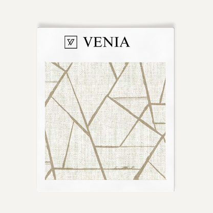 Ivory and sand modern shard upholstery fabric swatch by Venia Home