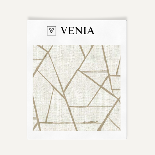 Ivory and sand modern shard upholstery fabric swatch by Venia Home