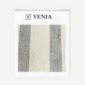Monsoon stripe black and white upholstery fabric swatch by Venia Home