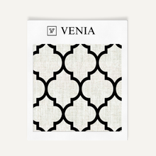 Moorish Trellis Fabric - Ivory with Black detail