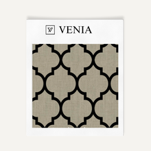 Moorish Trellis Fabric - Taupe with Black detail