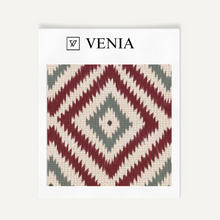 Nomad Diamond Fabric – Cranberry & Grey