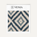Indigo and beige nomad diamond upholstery fabric swatch by Venia Home