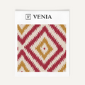 Red and mustard nomad diamond upholstery fabric swatch by Venia Home