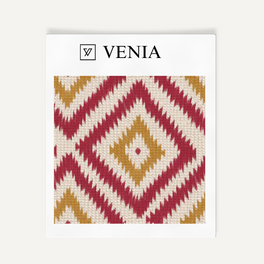 Nomad Diamond Fabric – Red & Mustard