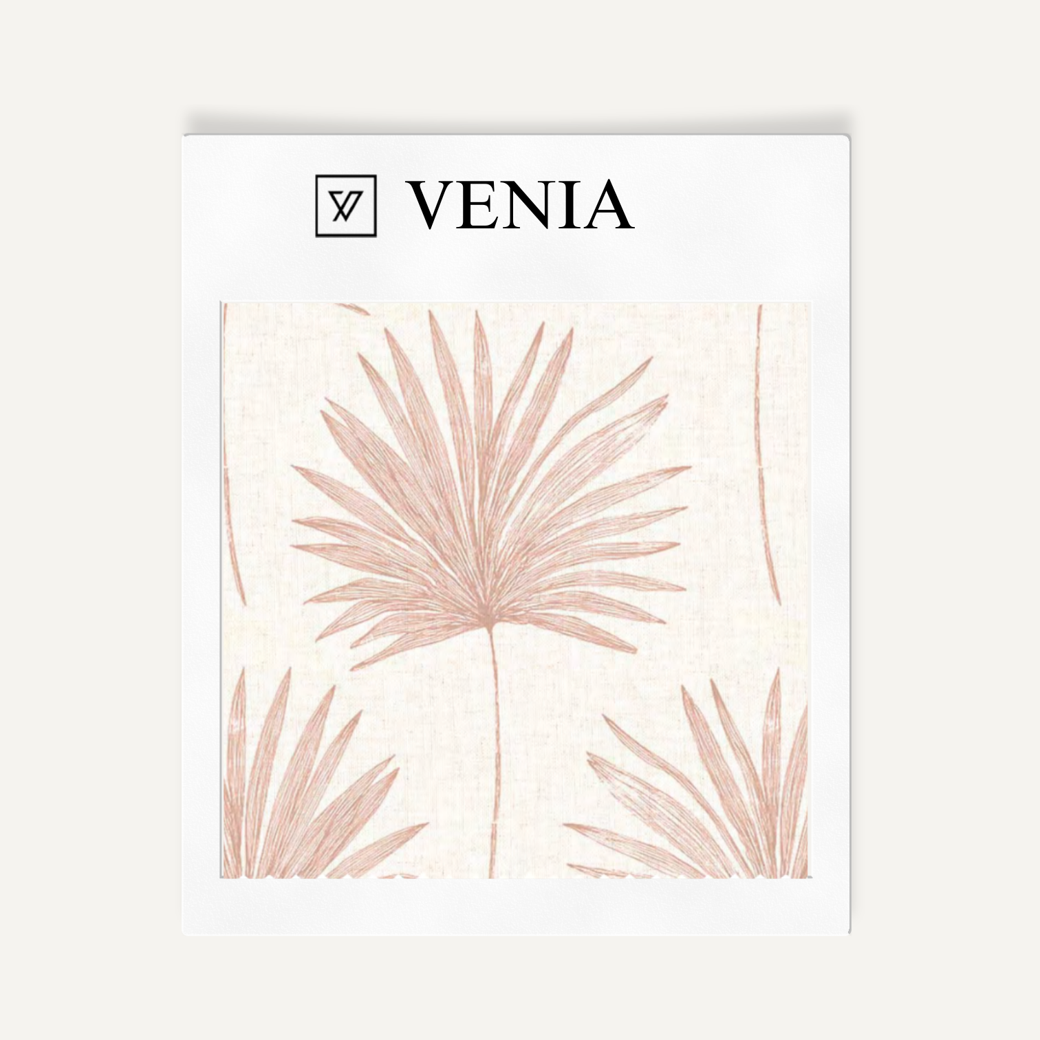 Blush palm vista upholstery fabric swatch by Venia Home