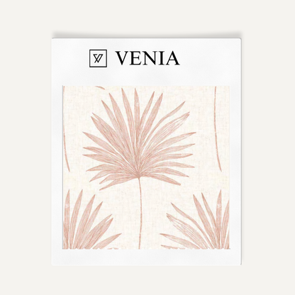 Blush palm vista upholstery fabric swatch by Venia Home