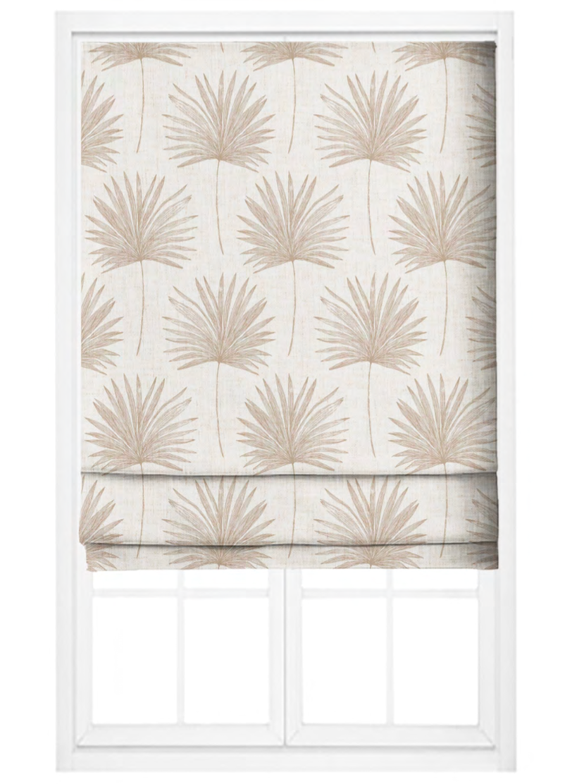 Close-up detail of cinnamon palm vista fabric