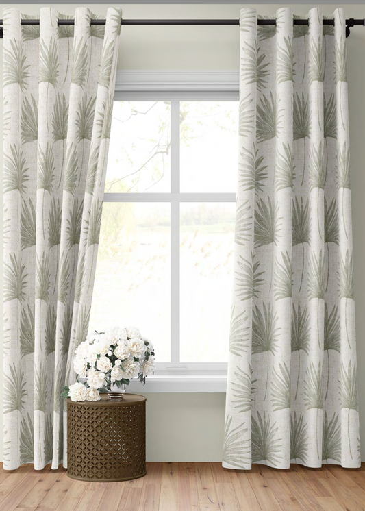 Close-up detail of olive palm vista fabric