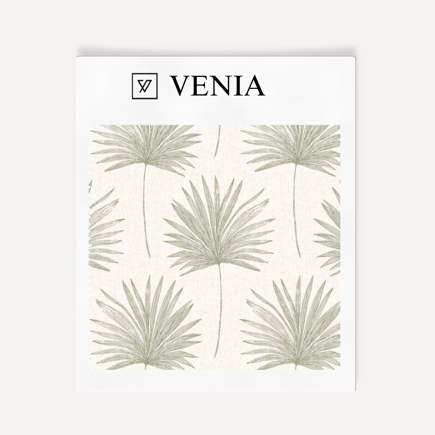 Olive palm vista upholstery fabric swatch by Venia Home