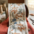 Orange paradise garden embroidered trim swatch by Venia Home
