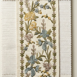 Paradise Garden Yellow Embroidered Trim