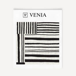 Patch Stripes Fabric - Ivory with Black detail