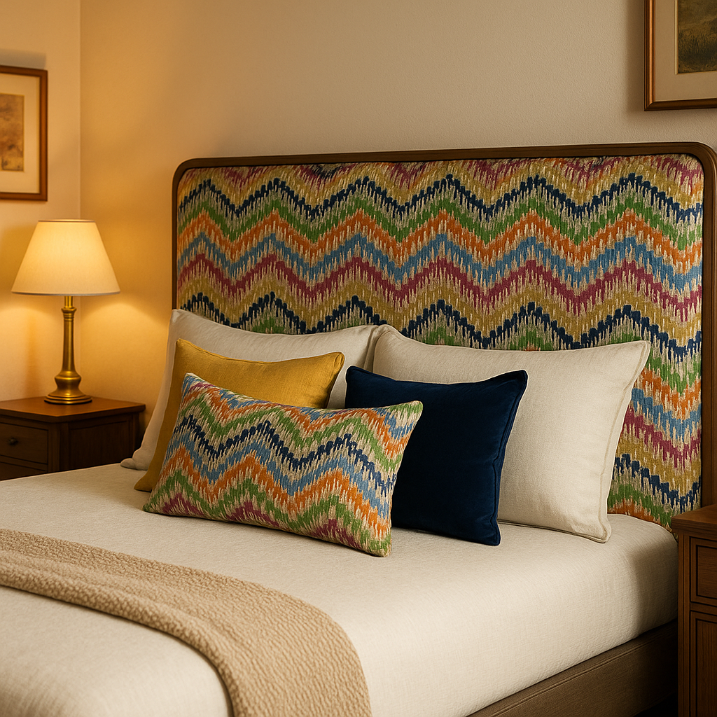 Carnival pattern play fabric zigzag detail
