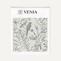 Charcoal Perch and Plume upholstery fabric swatch by Venia Home