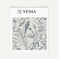 Midnight blue Perch and Plume upholstery fabric swatch by Venia Home