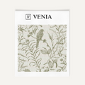 Olive green Perch and Plume upholstery fabric swatch by Venia Home