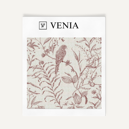 Redwood Perch and Plume upholstery fabric swatch by Venia Home