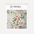 Grey petal palette upholstery fabric swatch by Venia Home