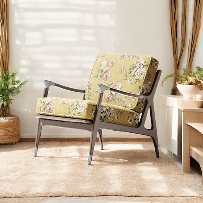 Yellow petal palette fabric as curtain