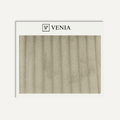 Beige plush ridges faux fur upholstery fabric swatch by Venia Home