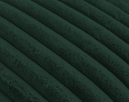 Texture of emerald plush ridges faux fur fabric