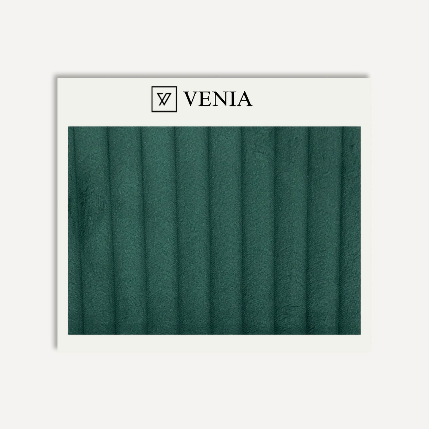 Emerald plush ridges faux fur upholstery fabric swatch by Venia Home