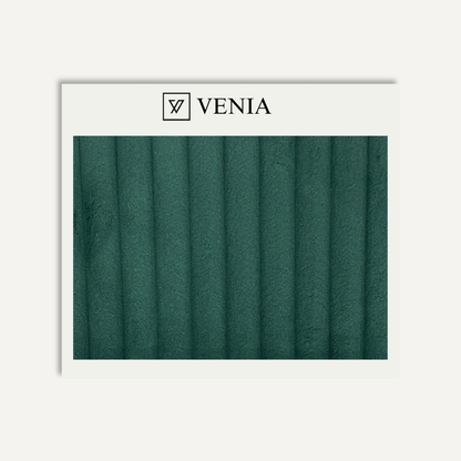 Emerald plush ridges faux fur upholstery fabric swatch by Venia Home