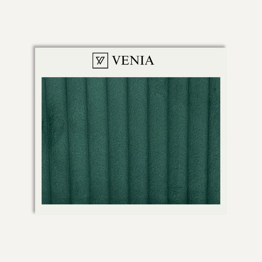 Emerald plush ridges faux fur upholstery fabric swatch by Venia Home
