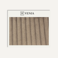 Taupe plush ridges faux fur upholstery fabric swatch by Venia Home