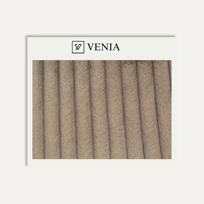 Taupe plush ridges faux fur upholstery fabric swatch by Venia Home