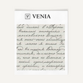 Charcoal Poet's Letter upholstery fabric swatch by Venia Home