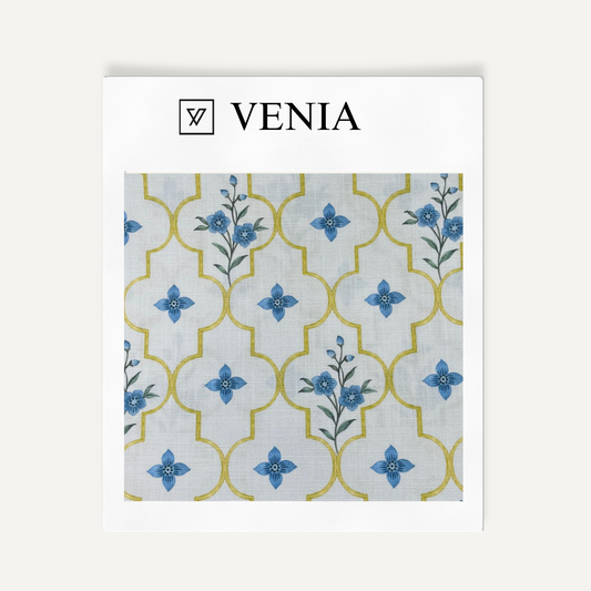 Primrose trellis upholstery fabric swatch by Venia Home