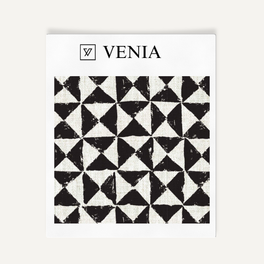 Prism Check Fabric - Ivory with Black detail