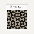 Taupe and black prism check upholstery fabric swatch by Venia Home