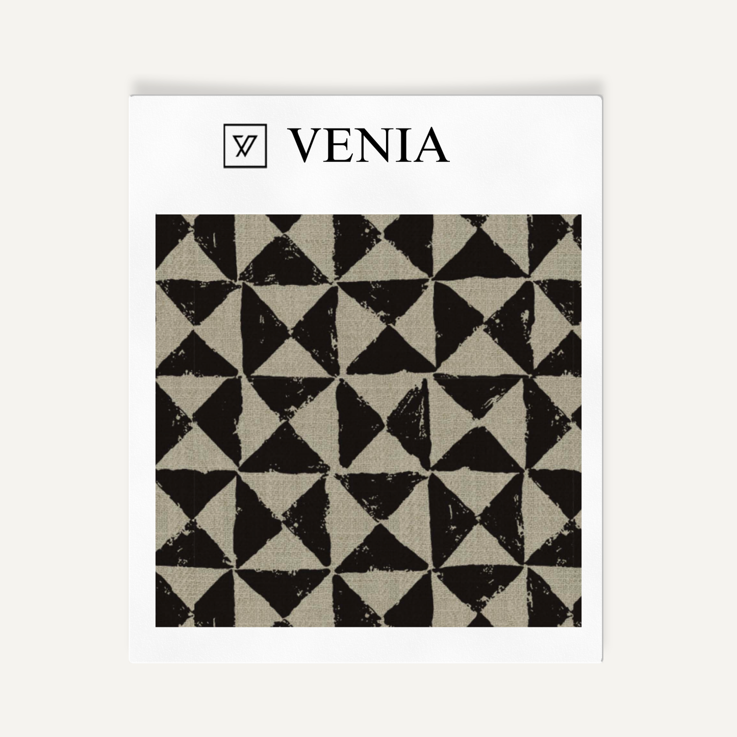 Taupe and black prism check upholstery fabric swatch by Venia Home