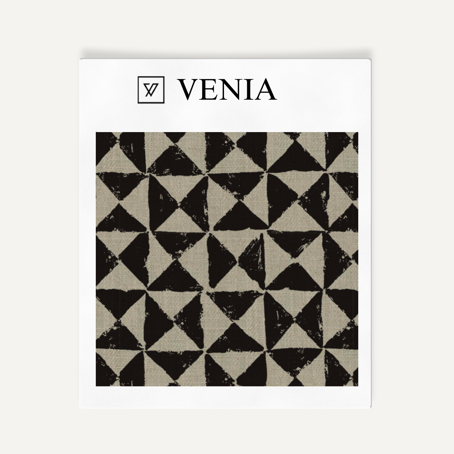 Taupe and black prism check upholstery fabric swatch by Venia Home