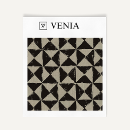 Prism Check Fabric - Taupe with Black detail