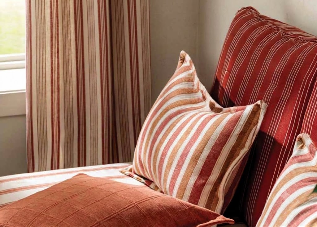 Red striped fabric detail shared across red stripe designs