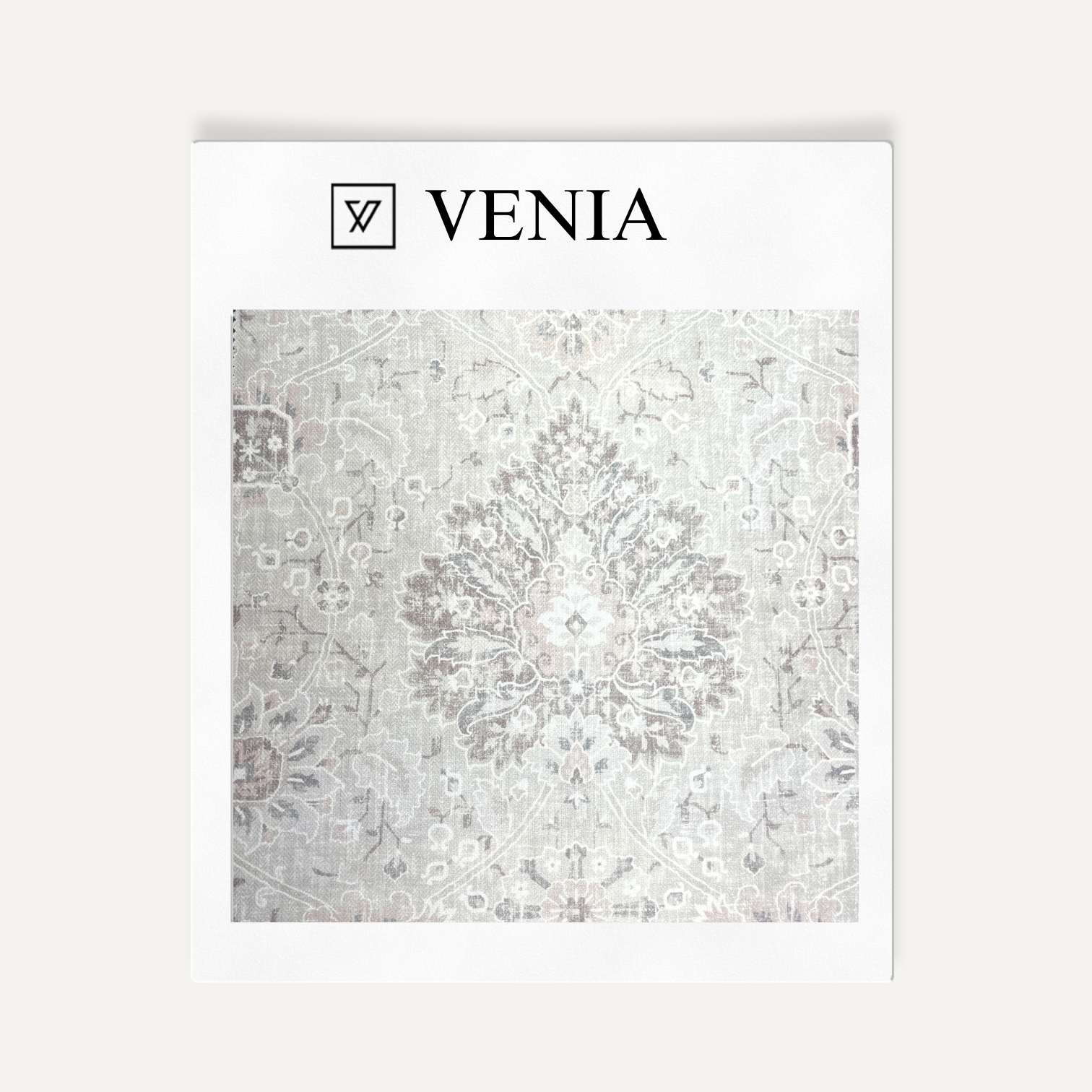 Silver regal tapestry upholstery fabric swatch by Venia Home