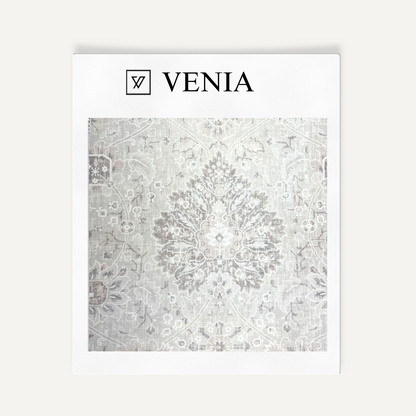 Silver regal tapestry upholstery fabric swatch by Venia Home