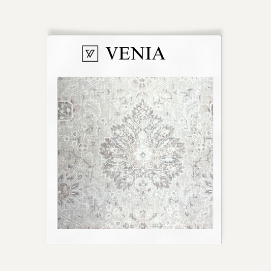 Silver regal tapestry upholstery fabric swatch by Venia Home