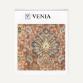 Terracotta regal tapestry upholstery fabric swatch by Venia Home