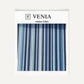 Regatta Blue outdoor fabric swatch in navy and blue tonal stripe weave
