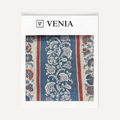 Cobalt regency bloom upholstery fabric swatch by Venia Home