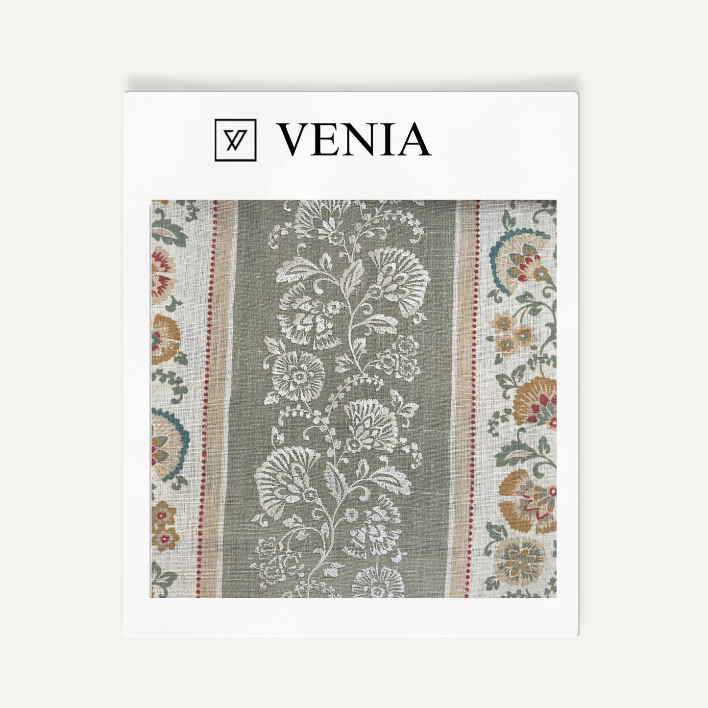 Sage regency bloom upholstery fabric swatch by Venia Home