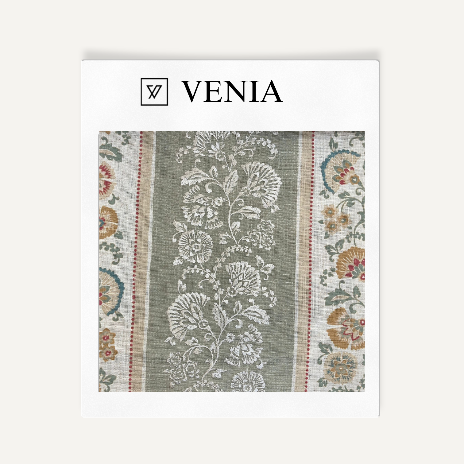 Sage regency bloom upholstery fabric swatch by Venia Home